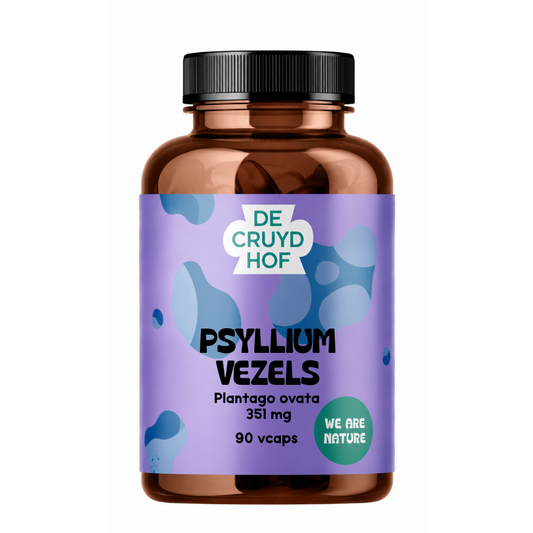De Cruydhof Psylliumvezels supplement in 90 vegetarische capsules, dietary fiber and herbal supplement for digestive health