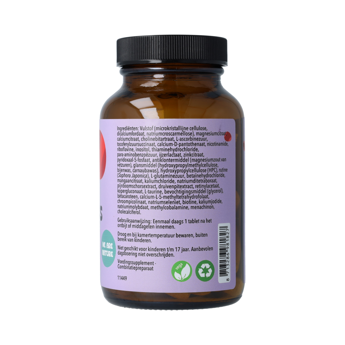 De Cruydhof Multi basis vitamin tablets, 60 count, dietary supplement with multiple essential vitamins and minerals in a bottle.