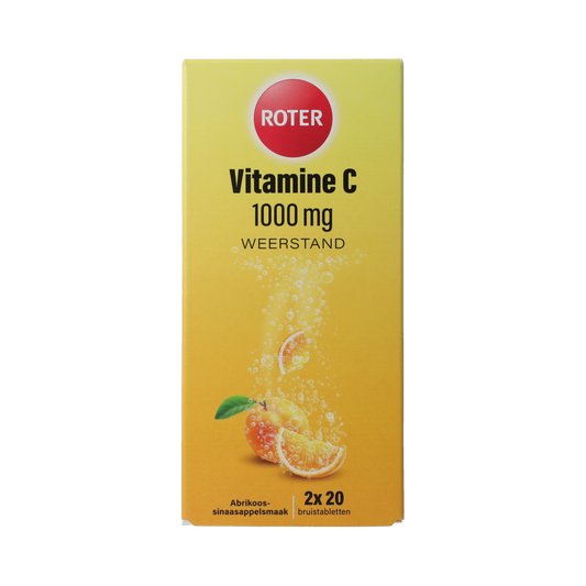 Roter Roter Bruistabletten vitamin C duopack, effervescent tablets with natural ingredients for immune support.