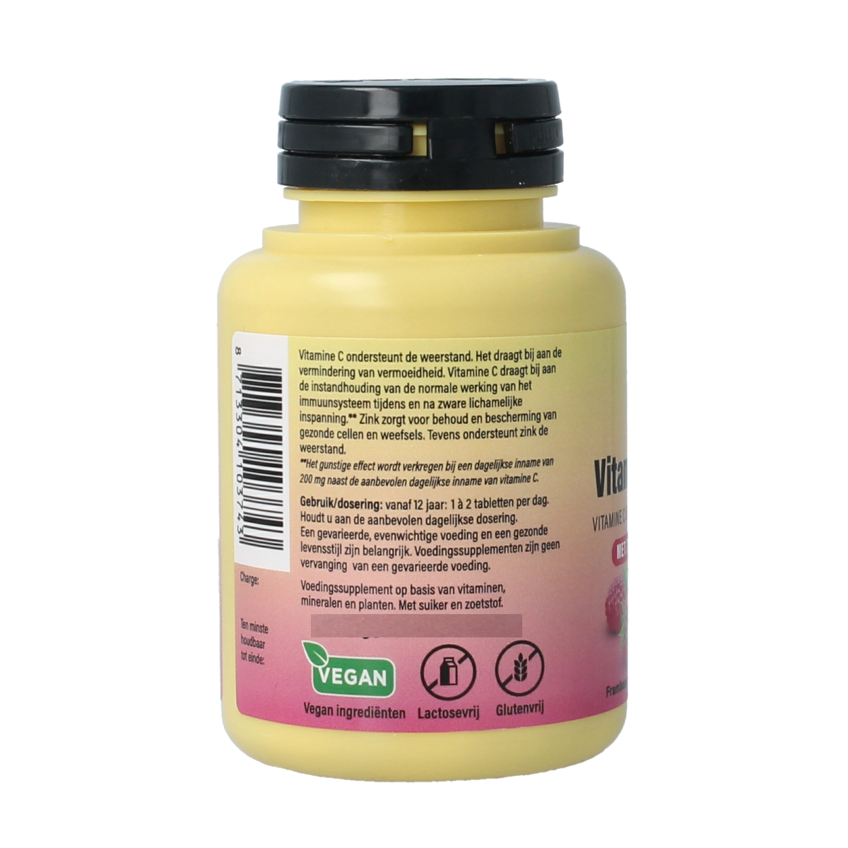 Roter Vitamine C weerstand forte 250mg tablets, close-up of the bottle with 75 tablets visible.