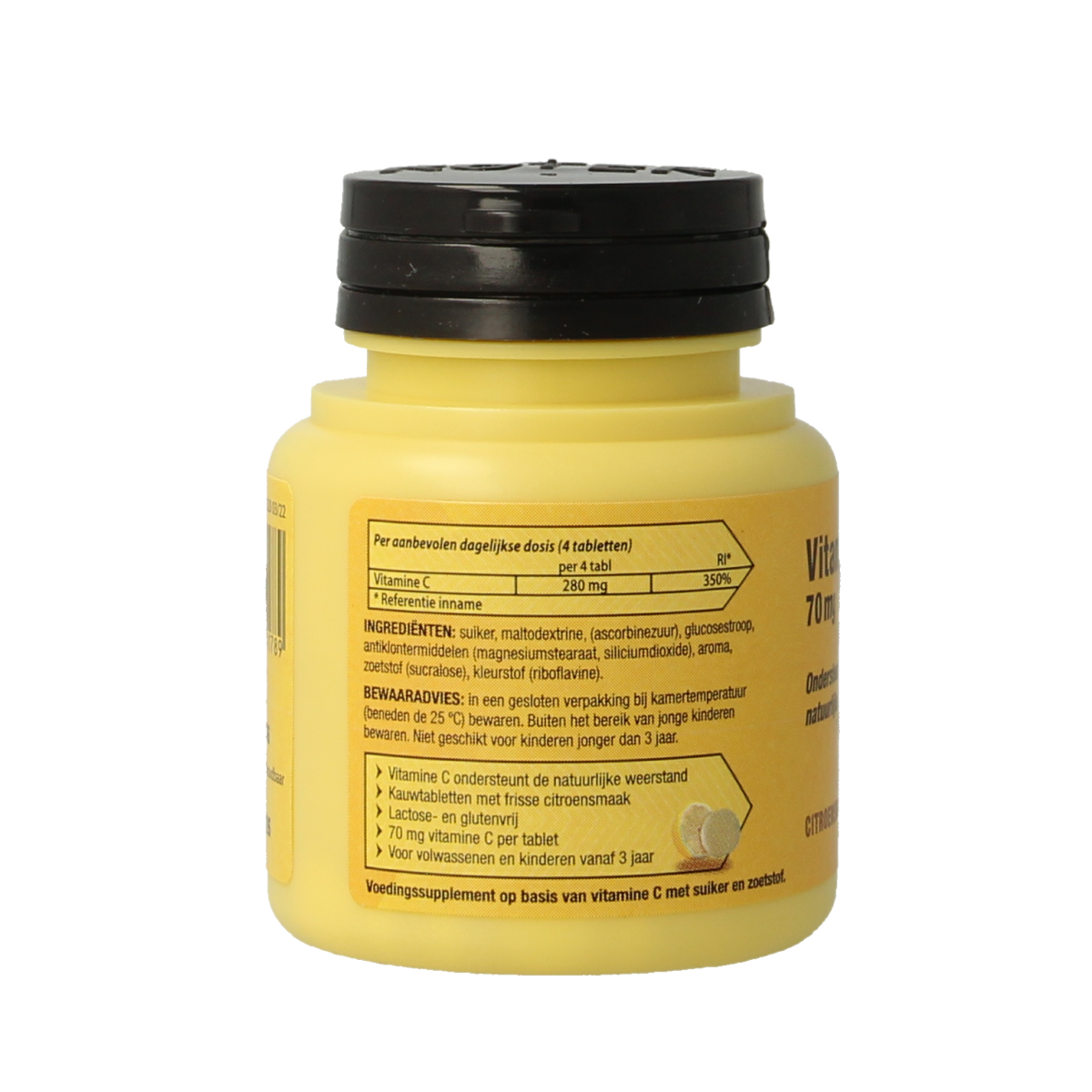 Roter Vitamine C 70mg chewable tablet, vitamin supplement for immune support, shown in a close-up image.