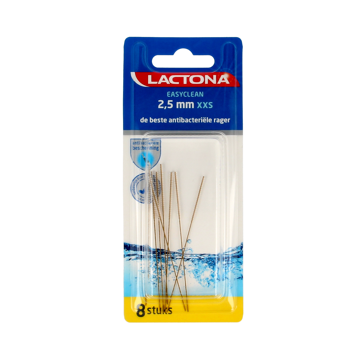 Lactona Easyclean XXS long 2.5mm dental floss picks, 8-pack, Tandenstokers en Ragers for oral hygiene, brand Lactona.