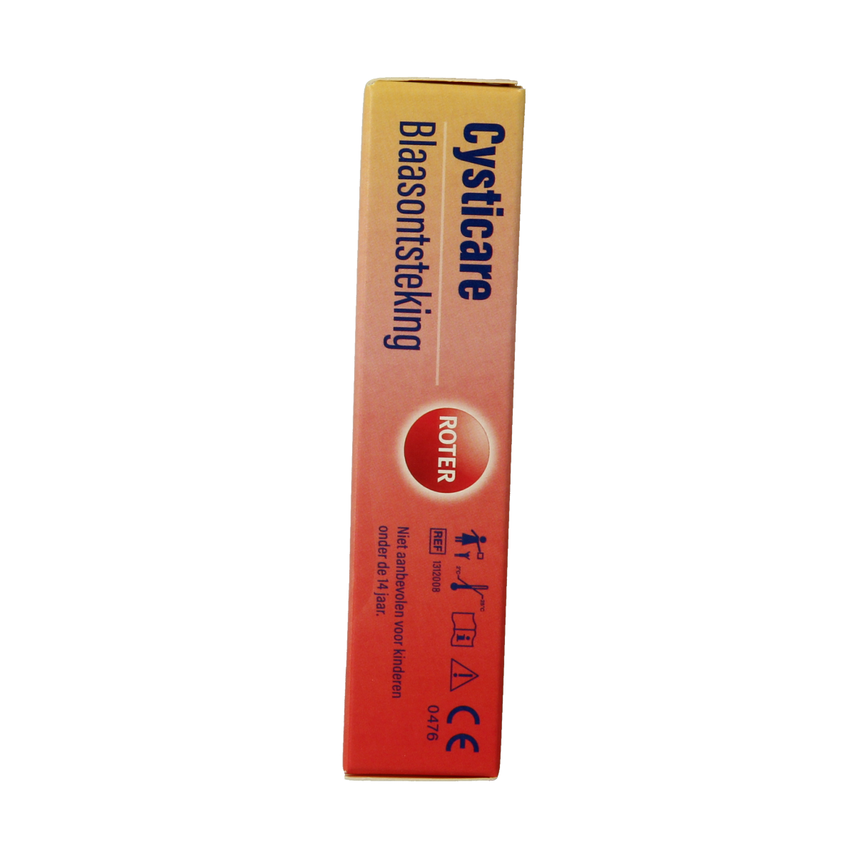 Roter Cysticare herbal supplement capsules in a white bottle, designed for urinary health support.