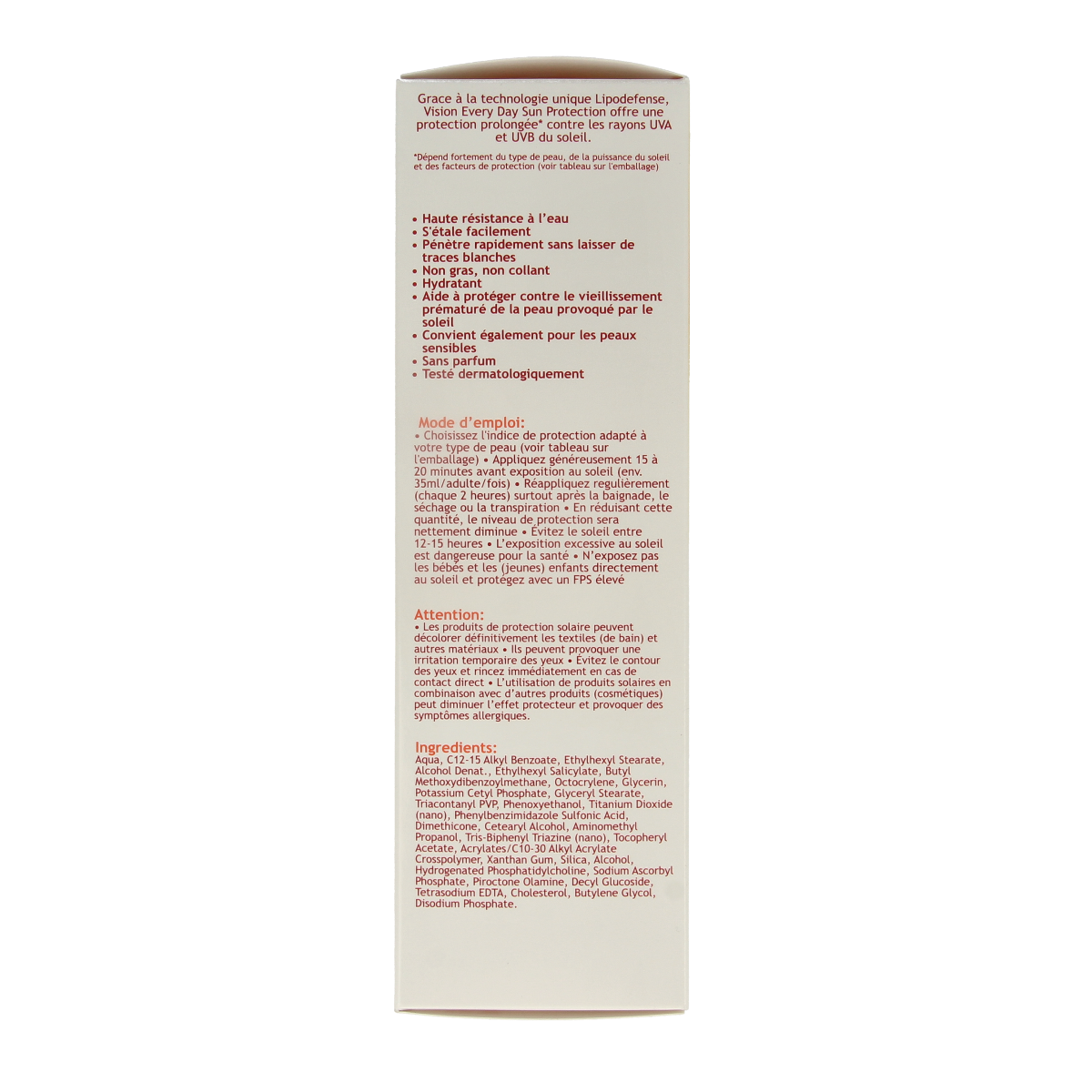 Vision High Medium SPF20 sun lotion bottle, 180ml, providing sun protection with a lightweight, moisturizing formula.