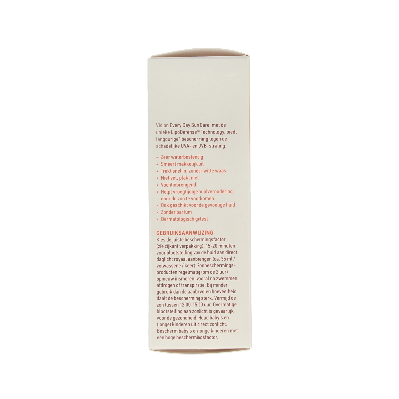 Vision High SPF30 sunscreen lotion in a 50ml tube, providing sun protection with a smooth, lightweight formula.