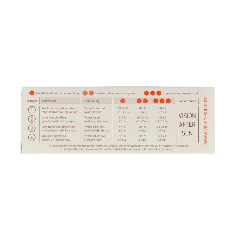 Vision High SPF30 sunscreen lotion in a 50ml tube, designed for sun protection with a smooth application.