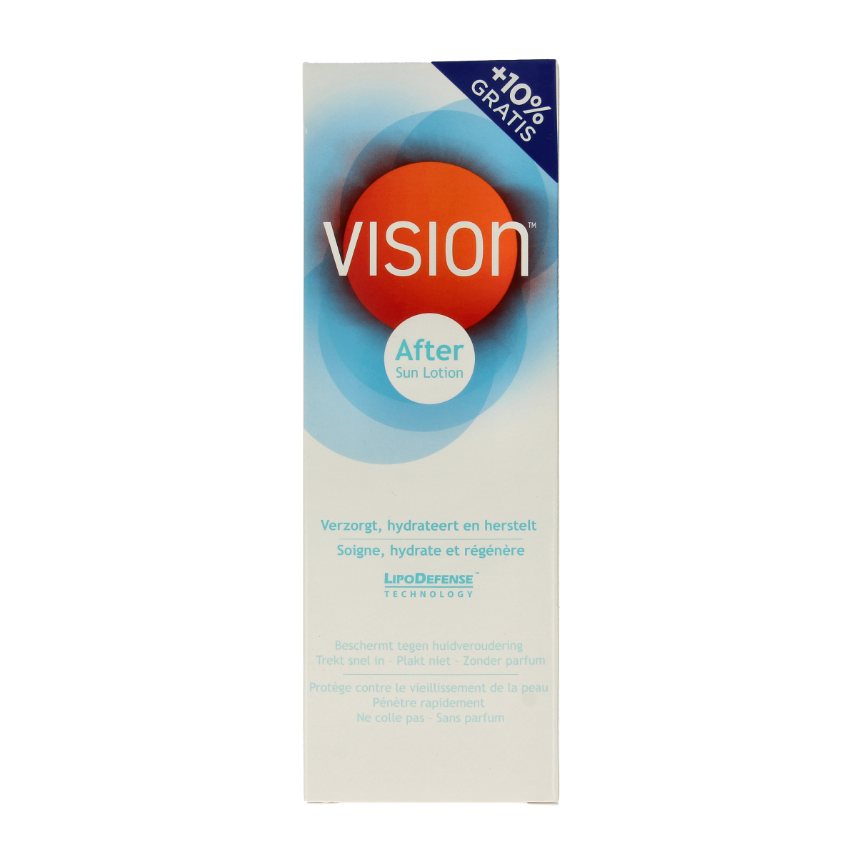 Vision Aftersun lotion in a 180ml bottle, designed for sun care and skin soothing after sun exposure.