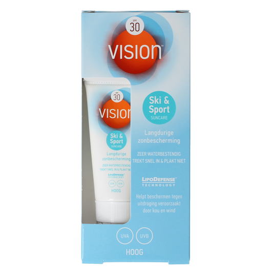 Vision Sport SPF30 suntan lotion in a 20ml bottle, designed for outdoor sun protection with lightweight, hydrating formula.