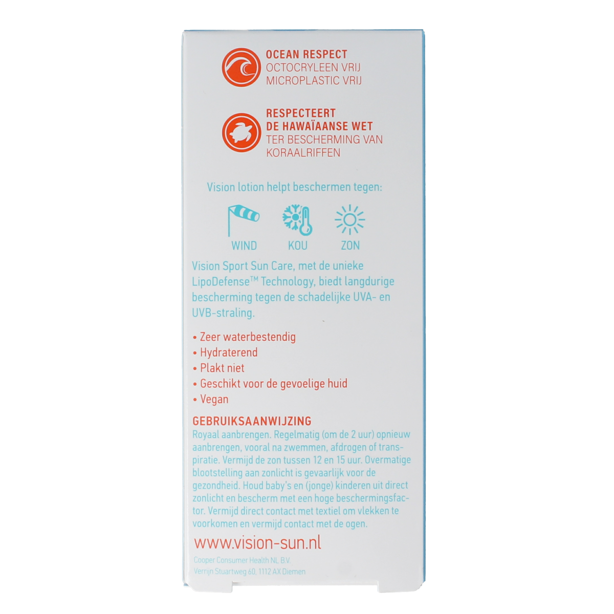 Vision Sport SPF30 sunscreen lotion in a 20ml tube, providing sun protection with a lightweight, water-resistant formula.