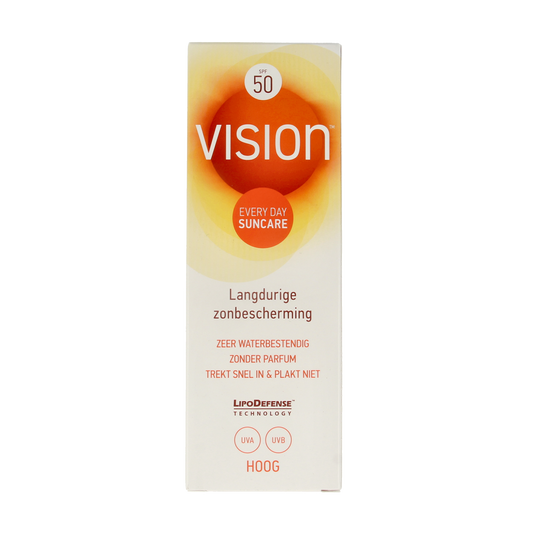 Vision High SPF50 sunscreen lotion in 180ml bottle, sunscreen product by Vision with protective sun care formula.