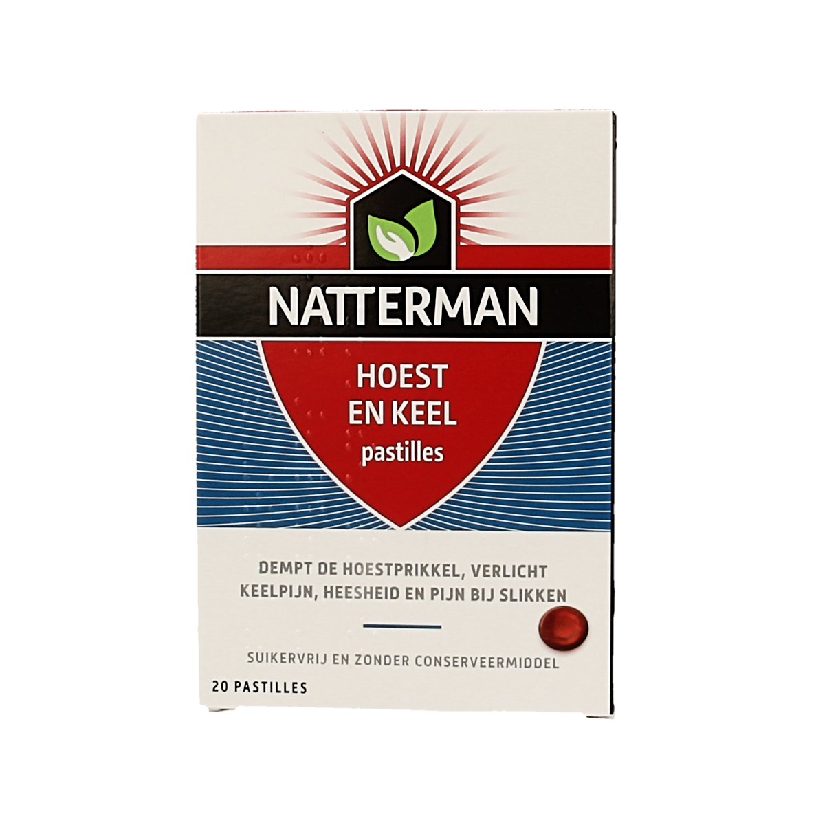 Natterman Alles-in-1 hoestpastilles in een doos van 20 stuks, zachte hoestpastilles voor verlichting van hoest.