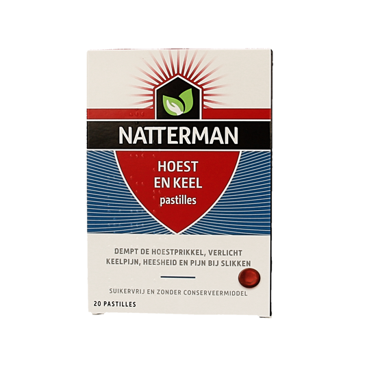 Natterman Alles-in-1 hoestpastilles in een doos van 20 stuks, zachte hoestpastilles voor verlichting van hoest.
