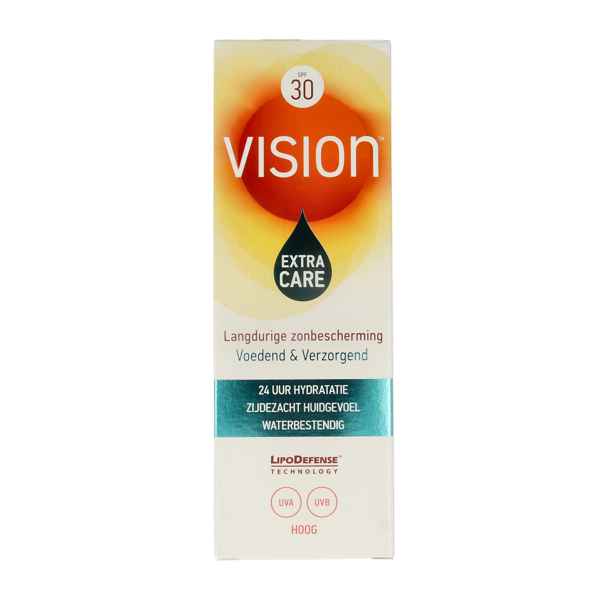 Vision Extra Care SPF30 sun lotion bottle, 180ml, sun protection product with broad-spectrum SPF from the Vision brand.
