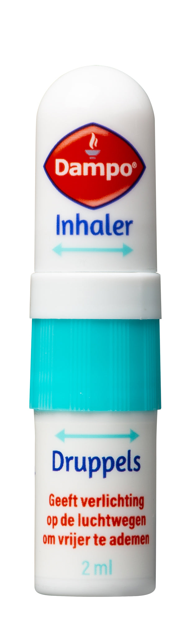 Dampo 2-in-1 inhaler for nasal care and inhalation, 2ml, compact and easy to use for relief of nasal congestion