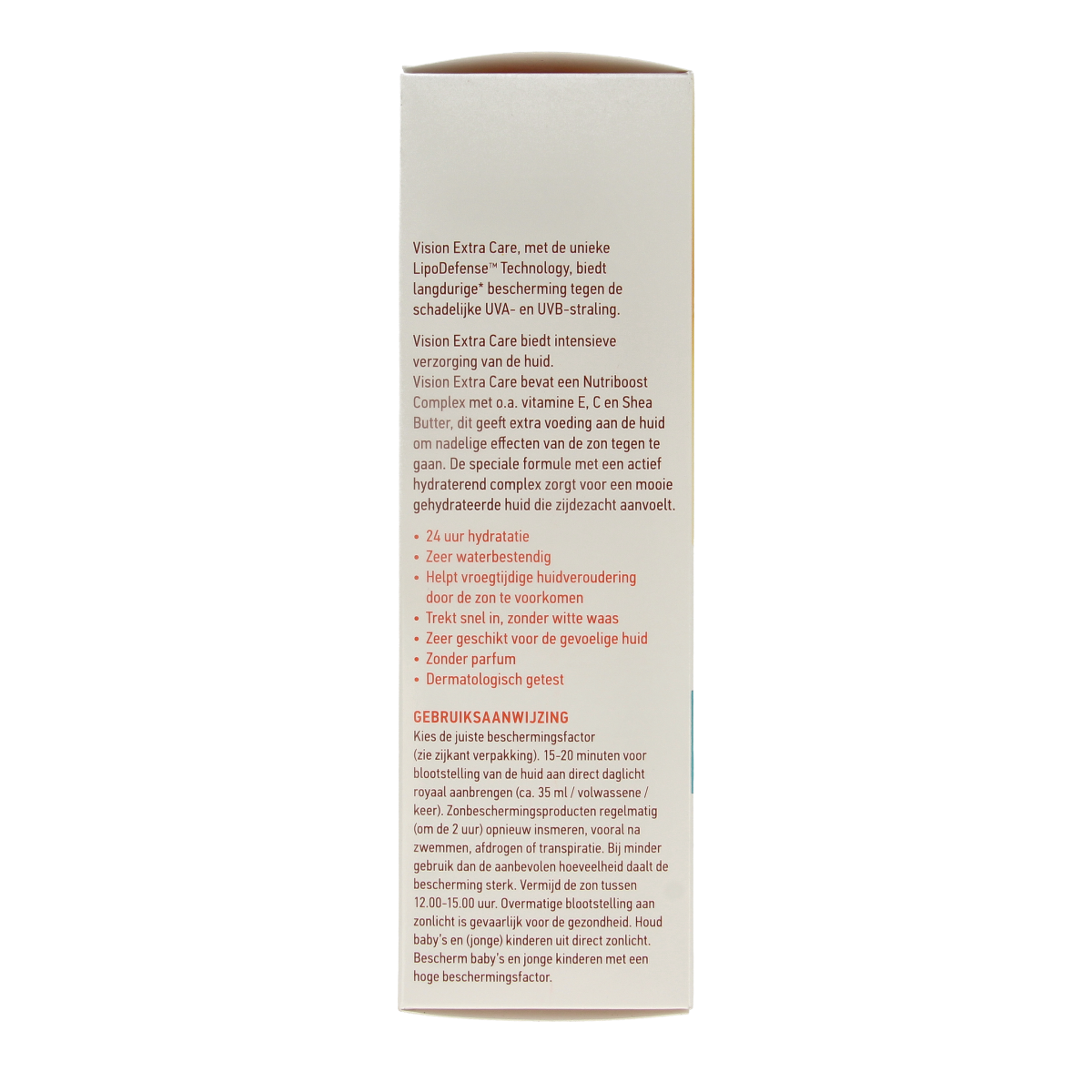 Vision High Extra Care SPF50 sun lotion in 180ml bottle, providing high sun protection and moisturizing skin.
