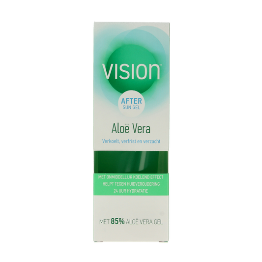 Vision Aftersun aloe vera gel in a 180ml bottle, soothing sun-exposed skin with natural aloe vera.