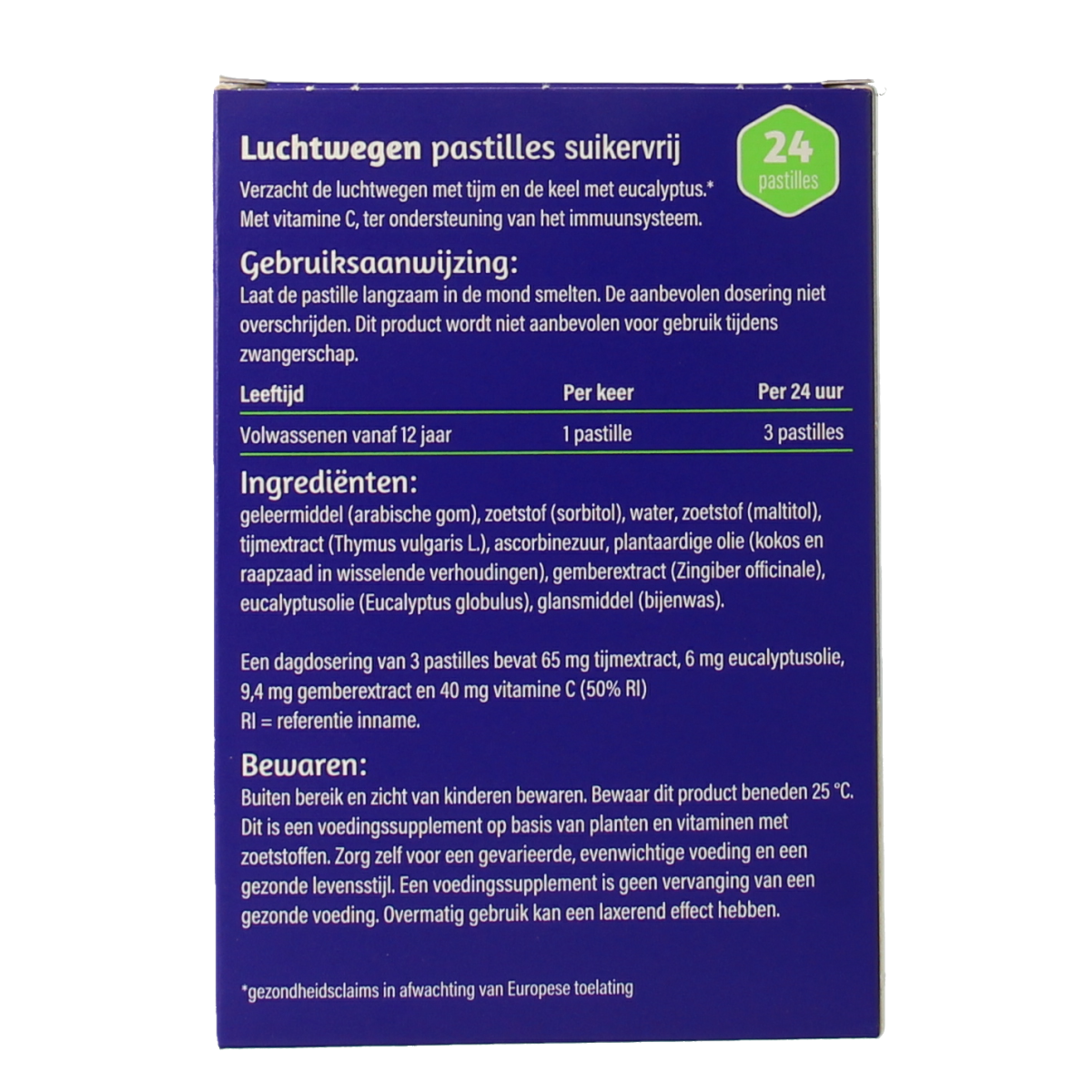 Dampo Luchtwegen pastilles in a box, herbal remedy for respiratory relief, 24 pieces, natural herbal preparation by Dampo