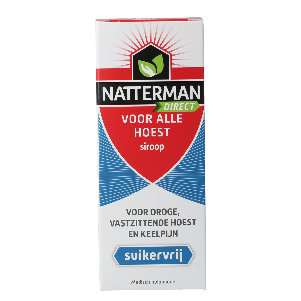 Natterman Hoest drank, sugar-free cough syrup in a 120ml bottle, designed to soothe coughs naturally.