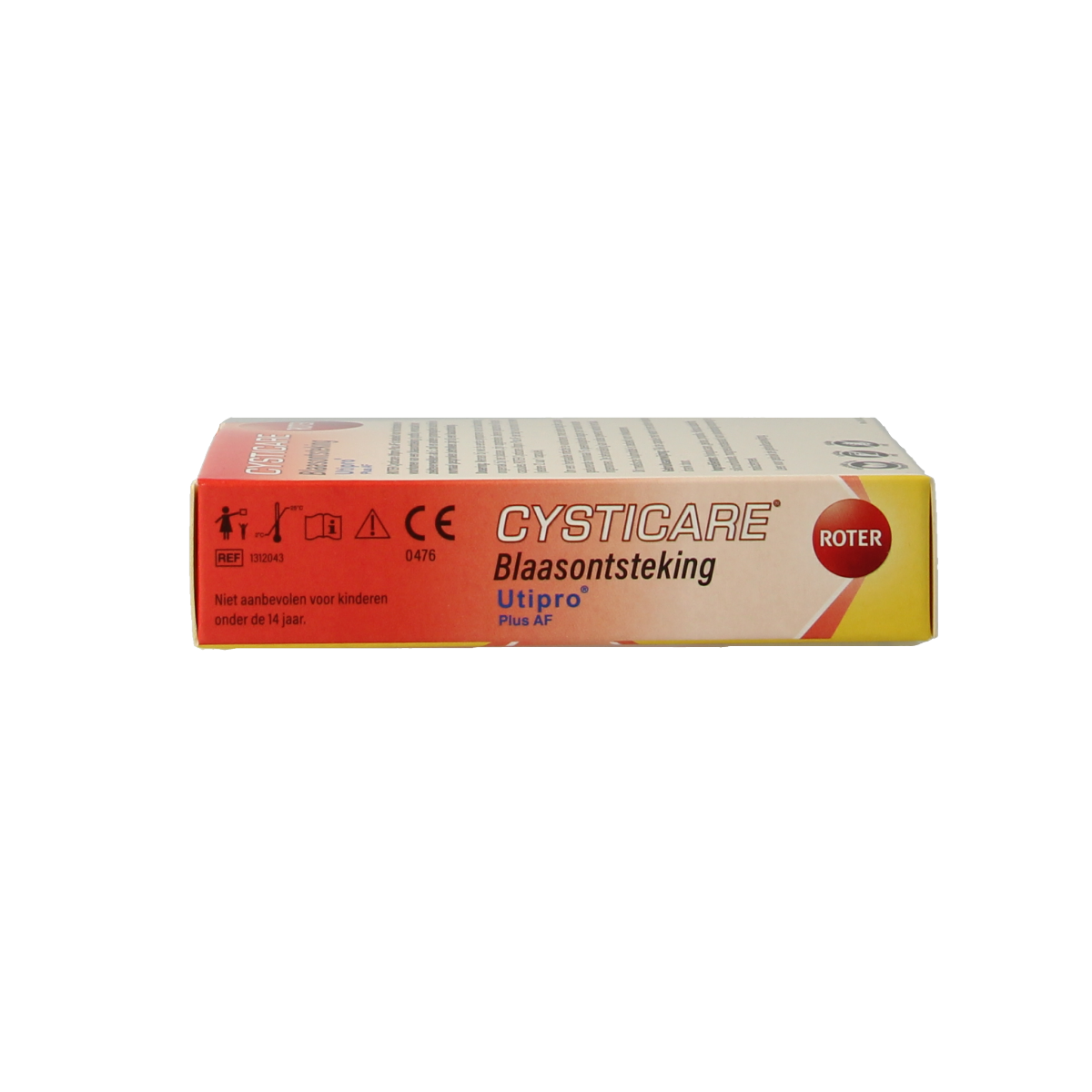 Roter Cysticare herbal supplement capsules in a bottle, natural herbal preparation for urinary health.