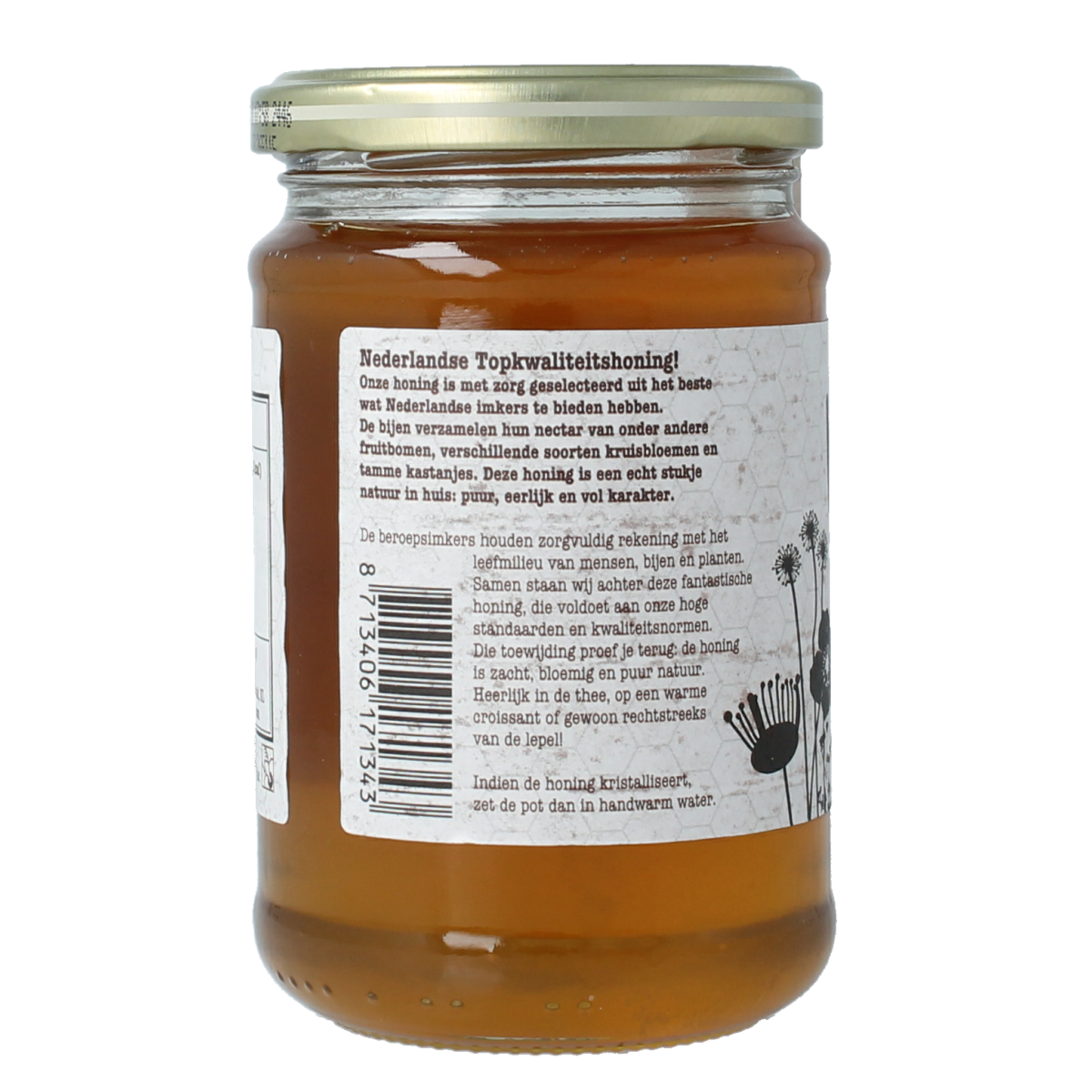 de Traay Wouters Nederlandse zomerhoning in 350g jar, golden honey with a smooth texture and natural floral aroma