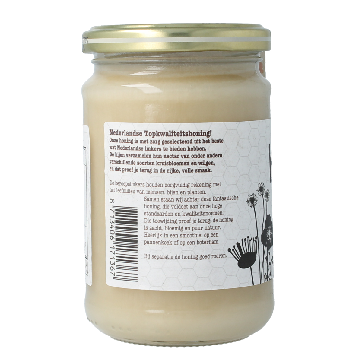 De Traay Wouters Nederlandse voorjaarshoning in 350g jar, golden, smooth honey with a natural floral aroma.