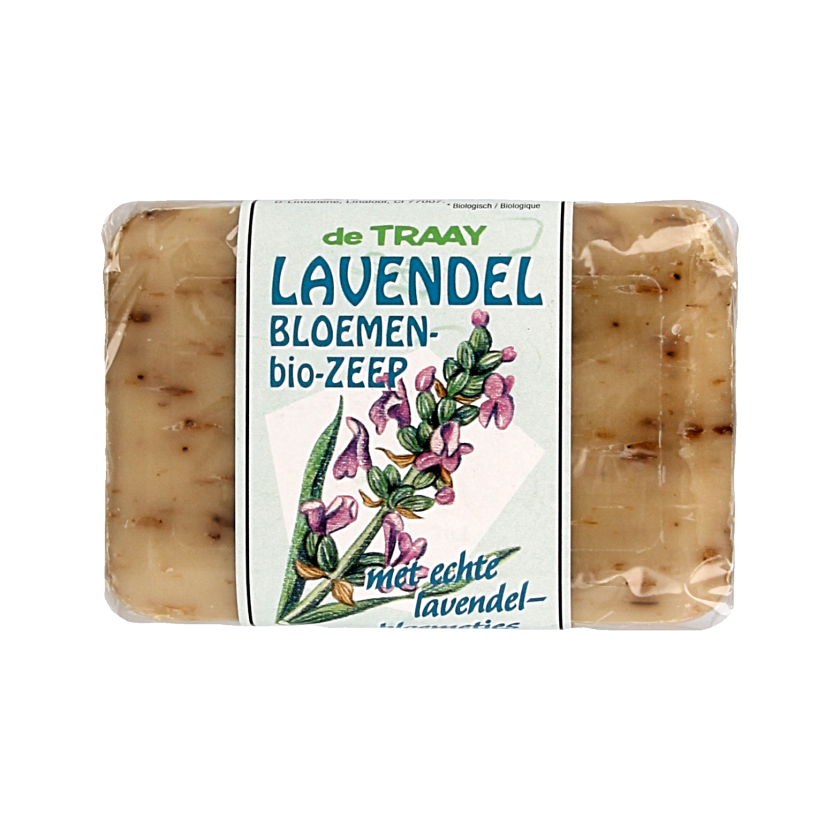 de Traay lavender and flower soap bar, 250g, with floral and lavender scent, wrapped in decorative packaging