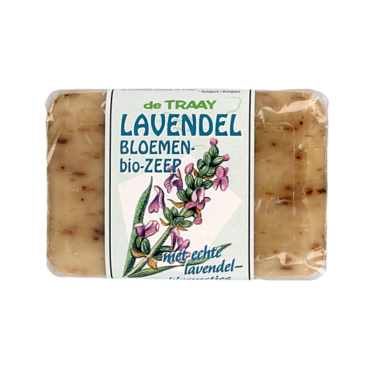 de Traay lavender and flower soap bar, 250g, with floral and lavender scent, wrapped in decorative packaging