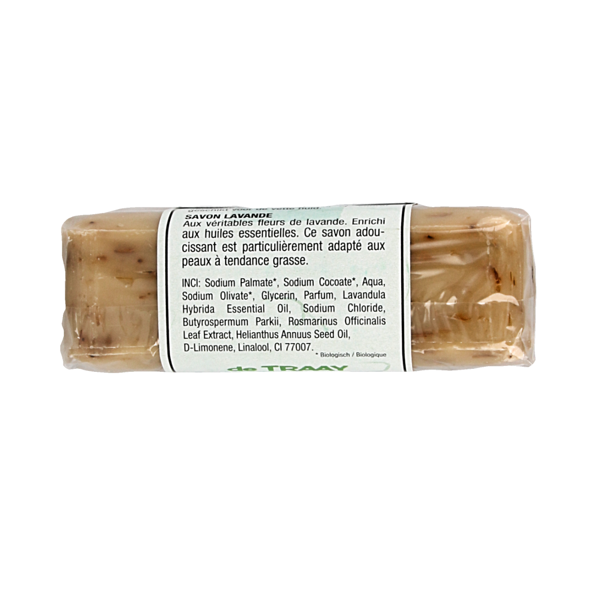 De Traay lavendel and flower soap bar, 250 grams, with floral and lavender scent, wrapped in decorative packaging.