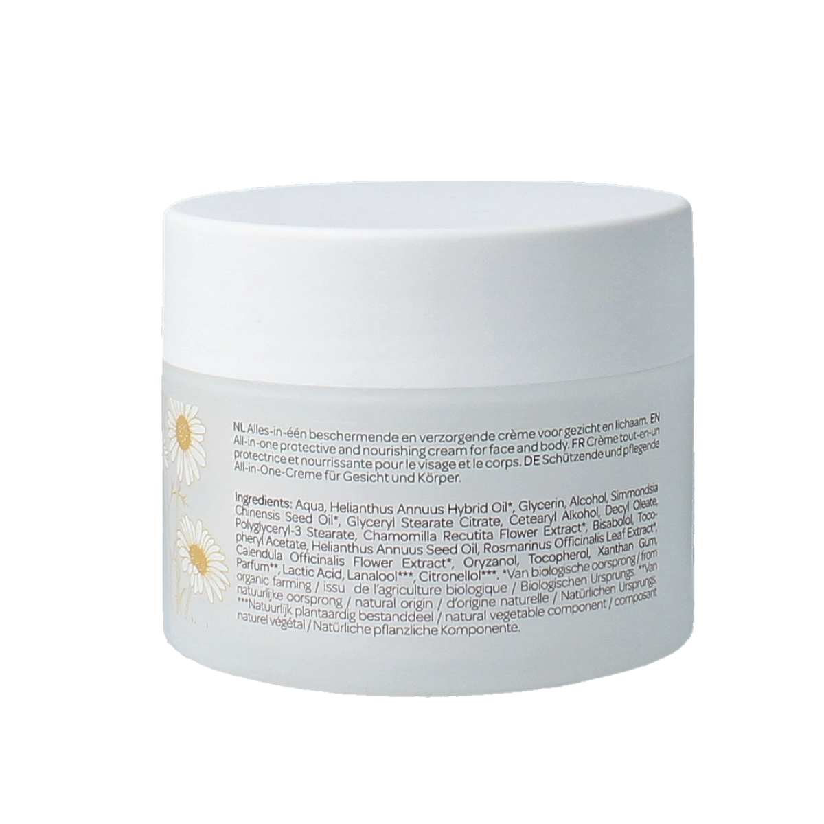 Traay Bee Honest kamille lichaamsverzorging crème in 100ml jar, soothing skincare for sensitive skin with natural ingredients.
