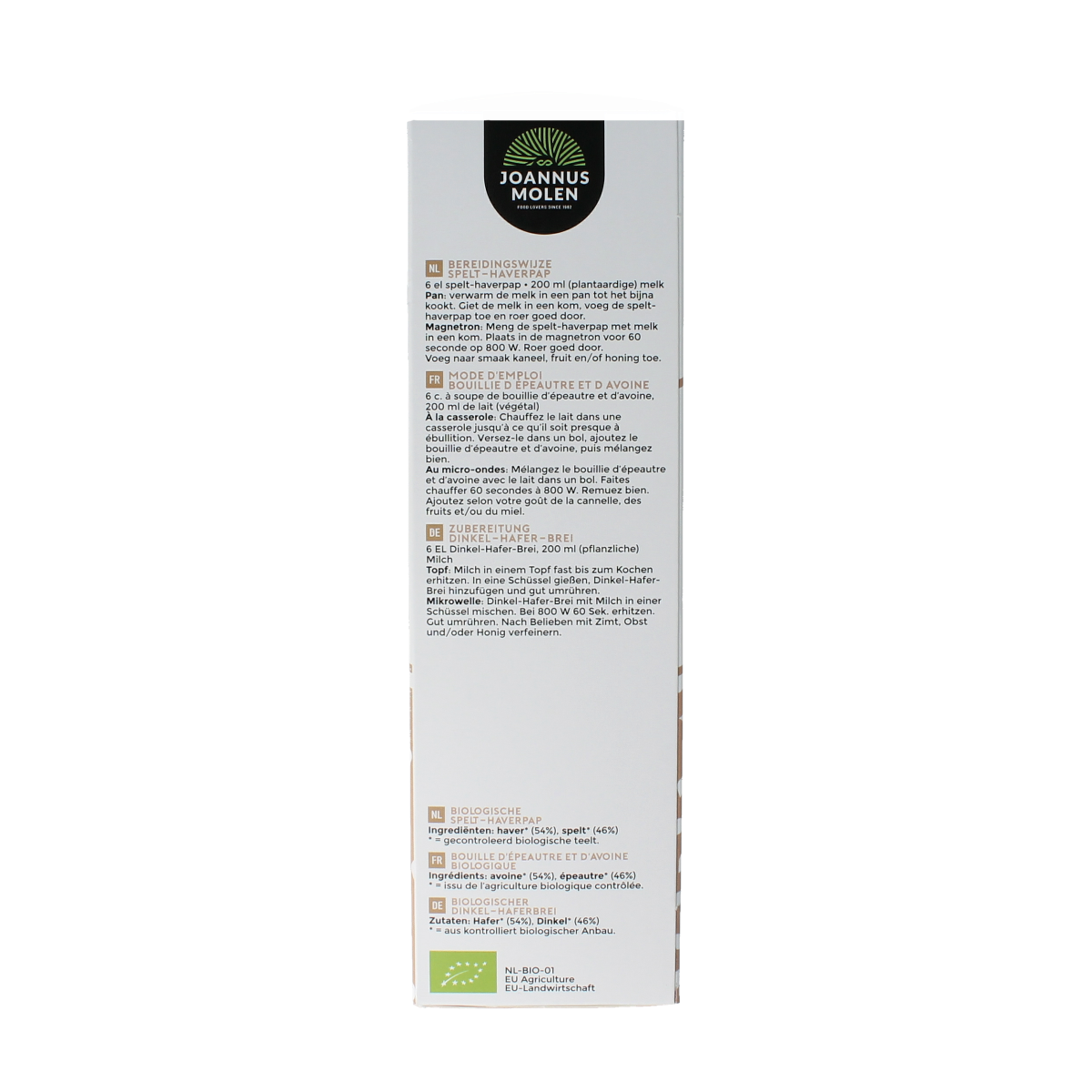 Joannusmolen Spelt haver pap bio 300.00 Gram