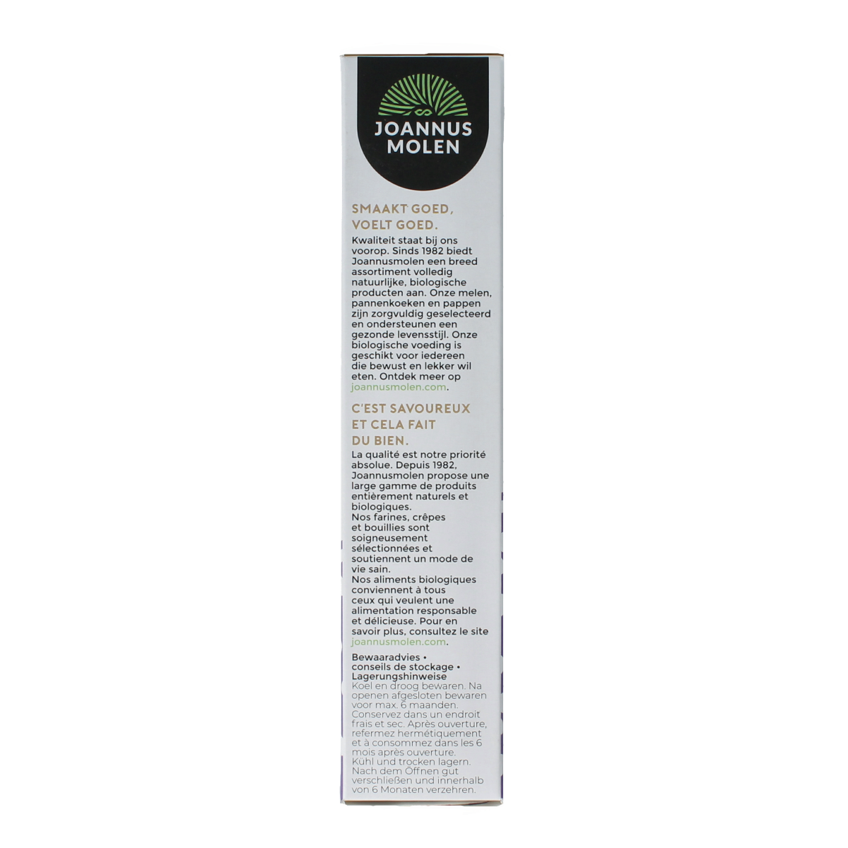 Joannusmolen organic lupin flour in 200g package, gluten-free baking mix, light-colored powder for healthy cooking and baking.