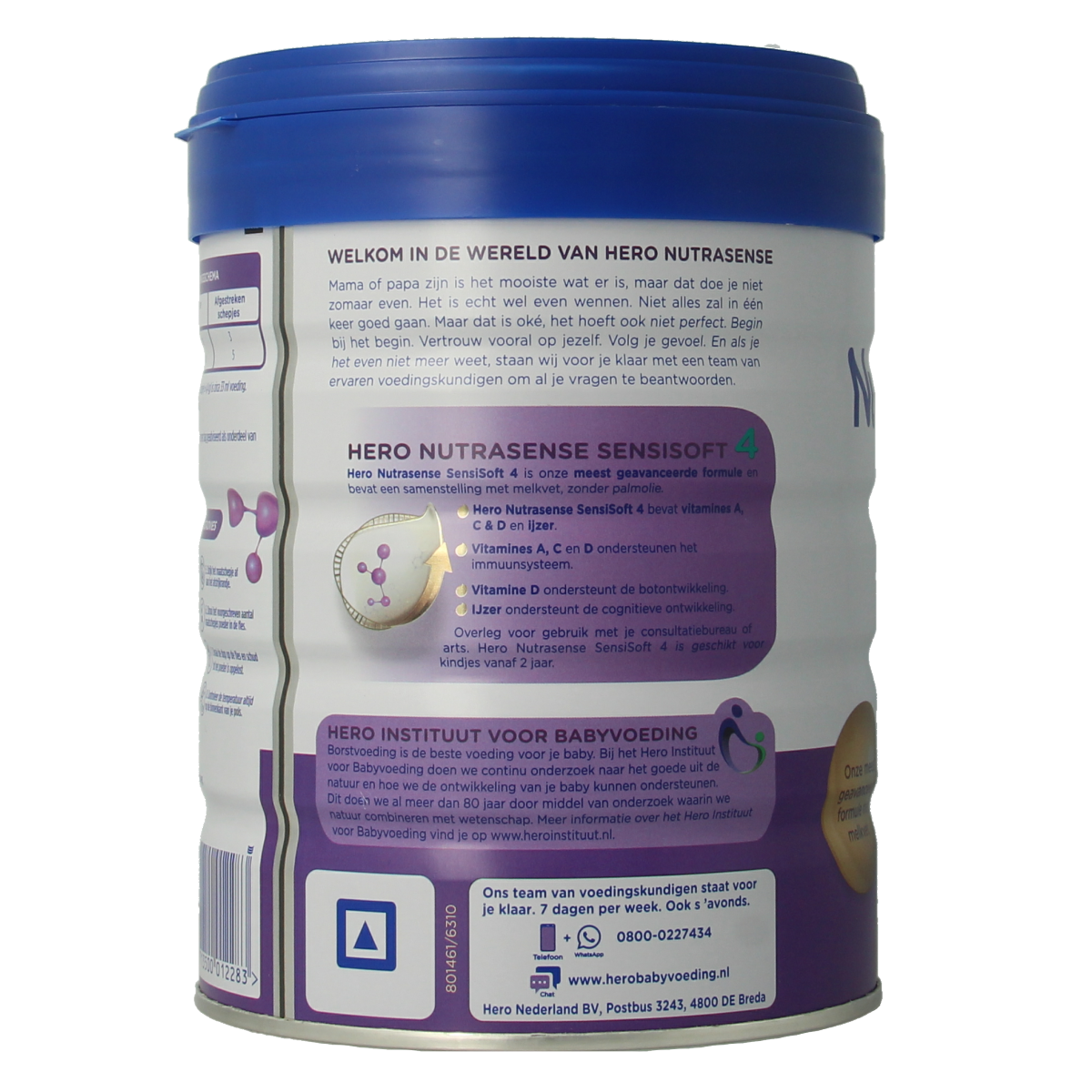 Hero Nutrasense Peutermelk 4 baby and toddler formula in a 700g container, suitable for infants and young children.