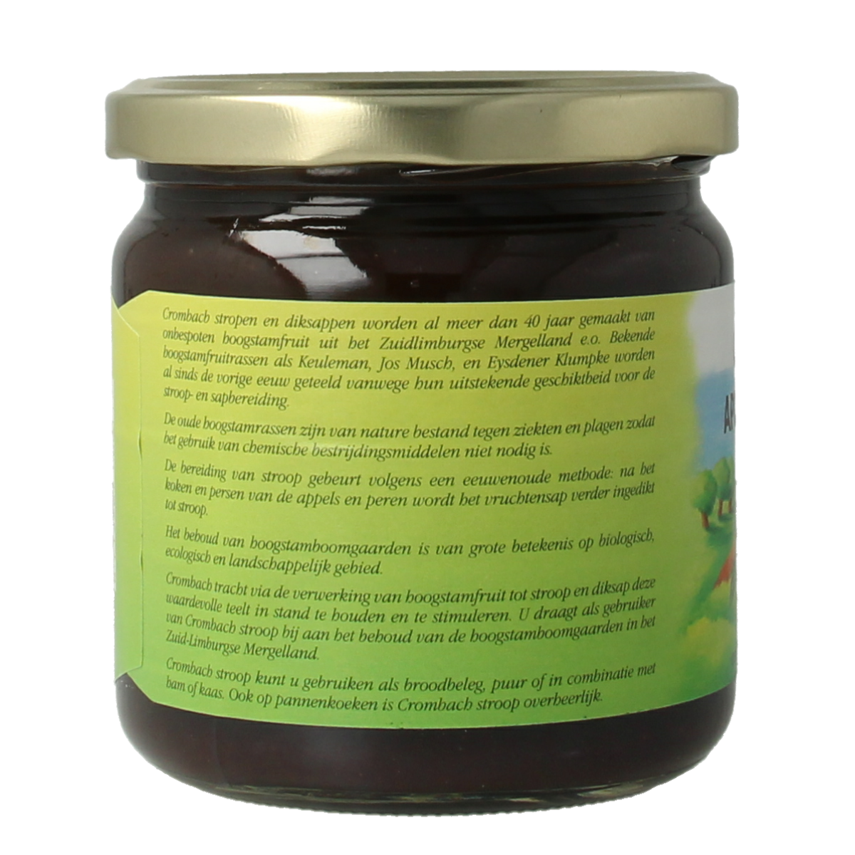 Crombach appel perenstroop spread on bread, 450g jar, natural fruit flavor, ideal for breakfast or snacks