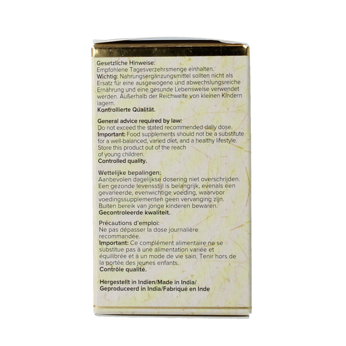 Maharishi Ayurv Calcio Care herbal supplement tablets in a bottle, natural herbal remedy for calcium support.