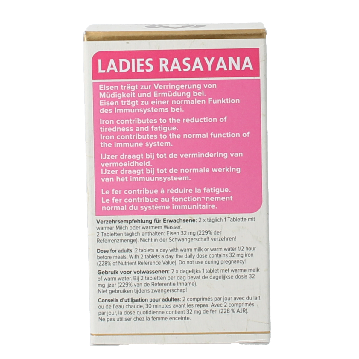 Maharishi Ayurv vrouwen rasayana kruidenpreparaat in tabletvorm, 60 tabletten, for wellness and herbal health support.