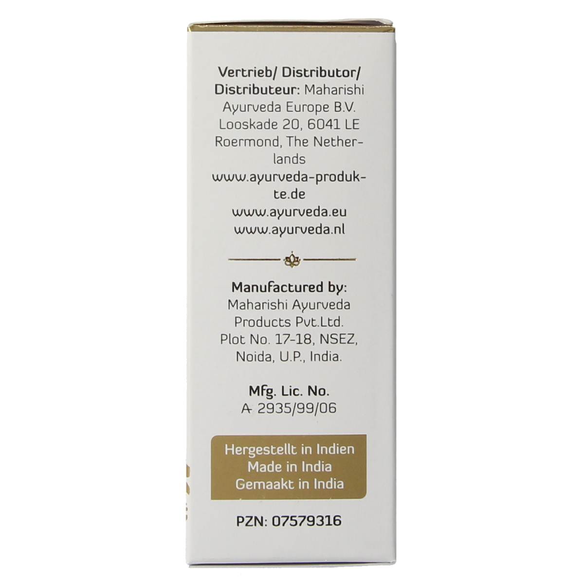 Maharishi Ayurv Neusolie Nasya olie for nasal care and inhalation, 50ml bottle with natural herbal ingredients