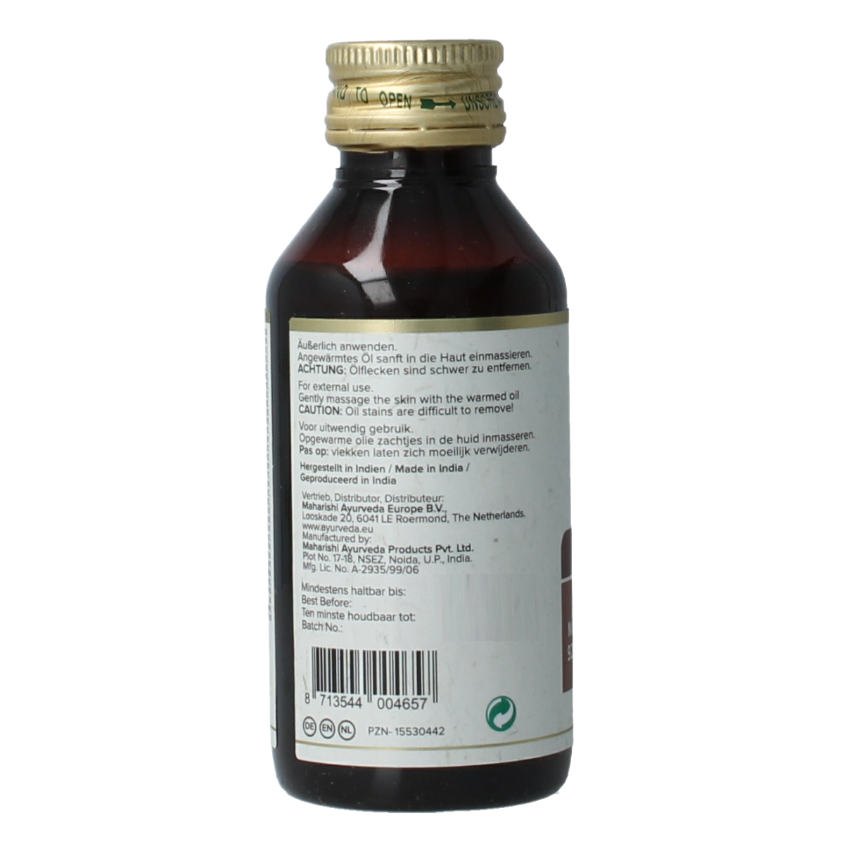 Maharishi Ayurv Ayurflex Kruidenpreparaten bottle with 100ml label and cap, natural herbal supplement packaging.