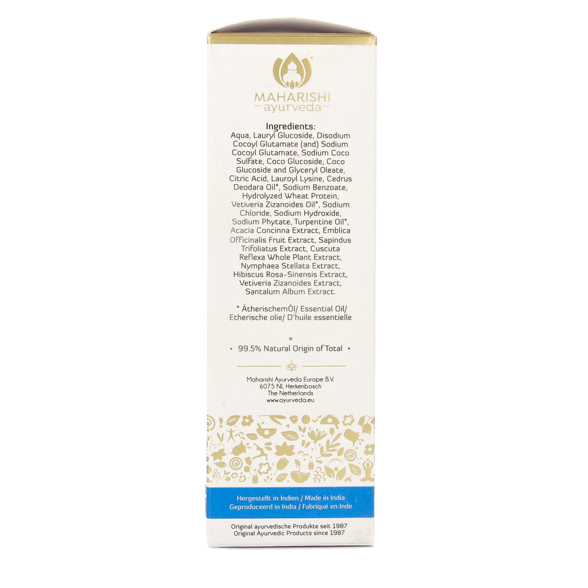 Maharishi Ayurv Pitta shampoo bottle for hair care, 200ml, with natural herbal ingredients and Ayurvedic formulation.