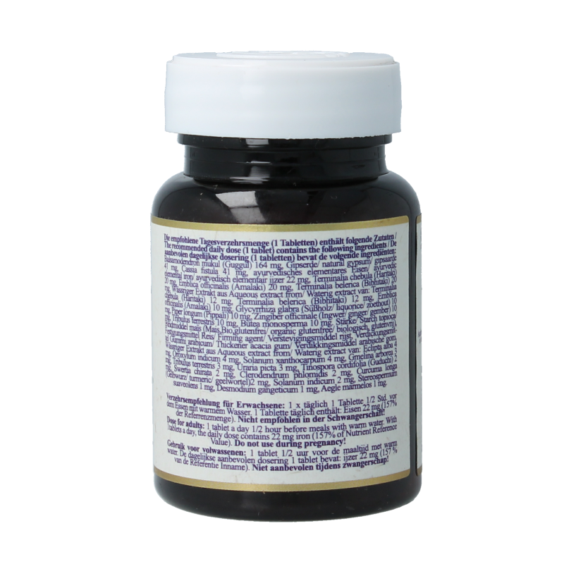 Maharishi Ayurv MA 332 herbal supplement tablets in a bottle, part of Maharishi Ayurv's kruidenpreparaten product line.
