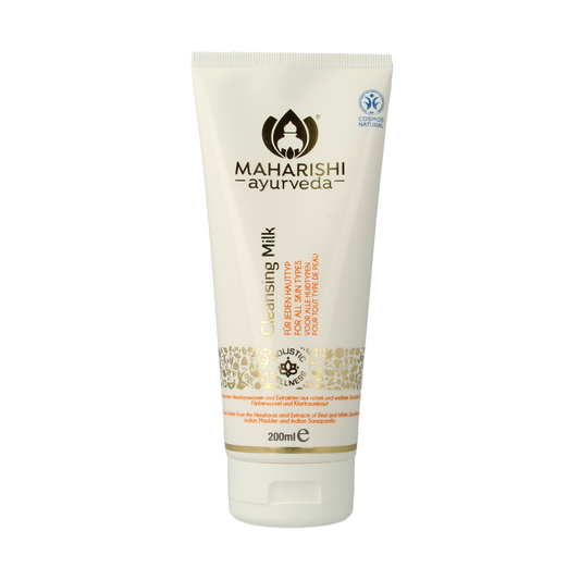 Maharishi Ayurv Cleansing gezichtsmelk in een 200ml fles, zachte gezichtsverzorgingslotion voor reinigen en hydrateren van de huid