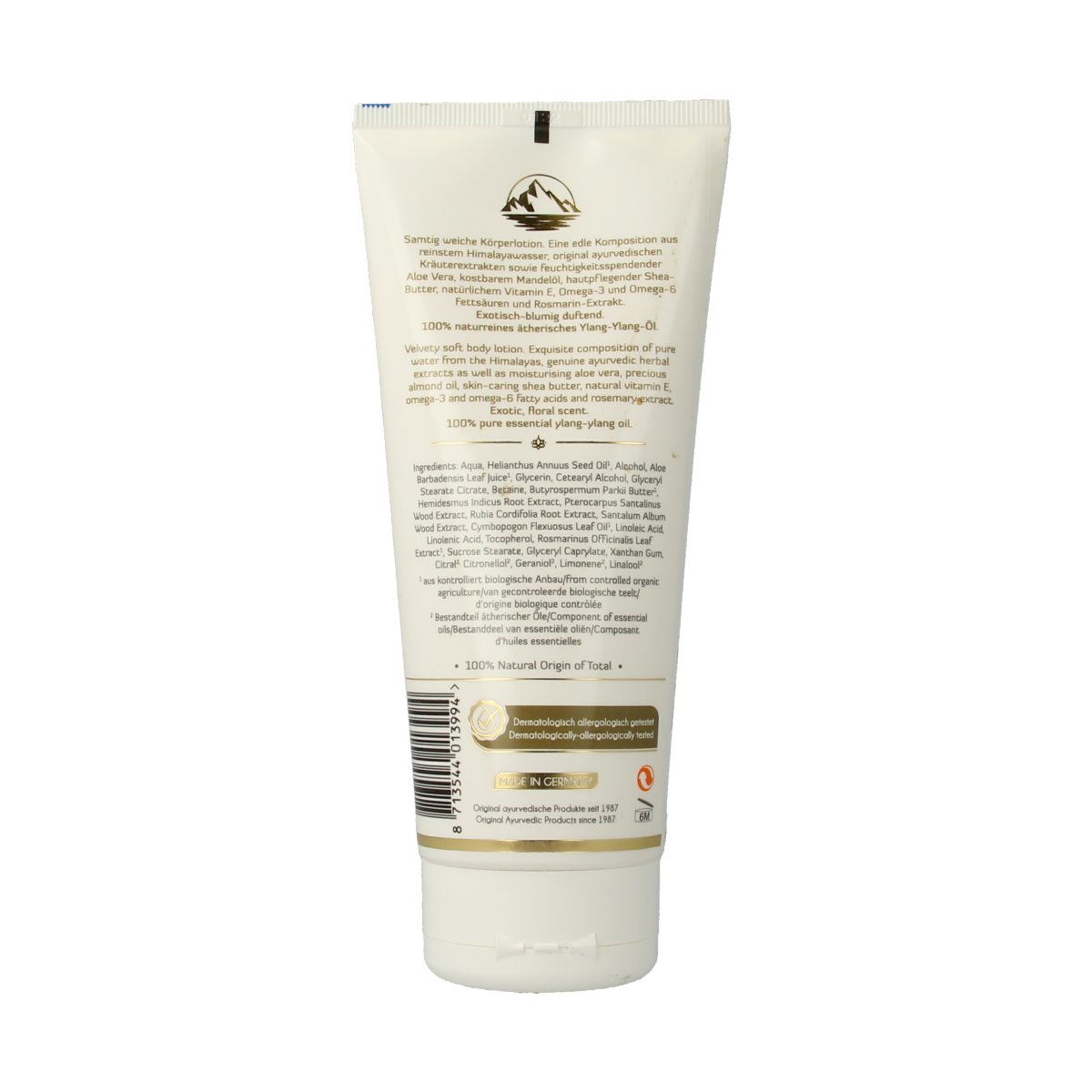 Maharishi Ayurv Cleansing gezichtsmelk in een 200 ml fles, zachte gezichtsverzorgingslotion voor de huid.