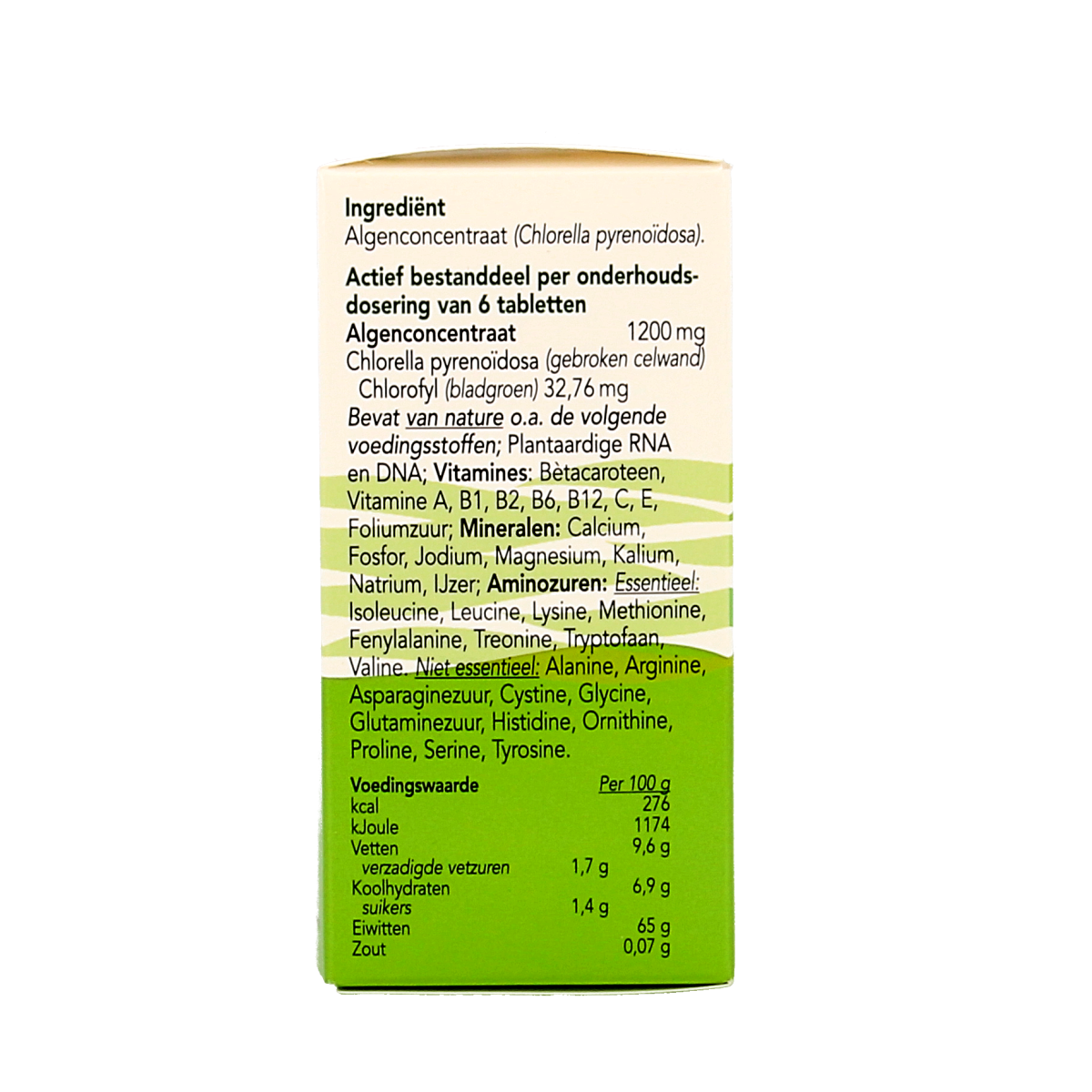 Blom Chlorella Vital Green supplement bottles with green tablets, part of herba preparations from the Bloem brand.