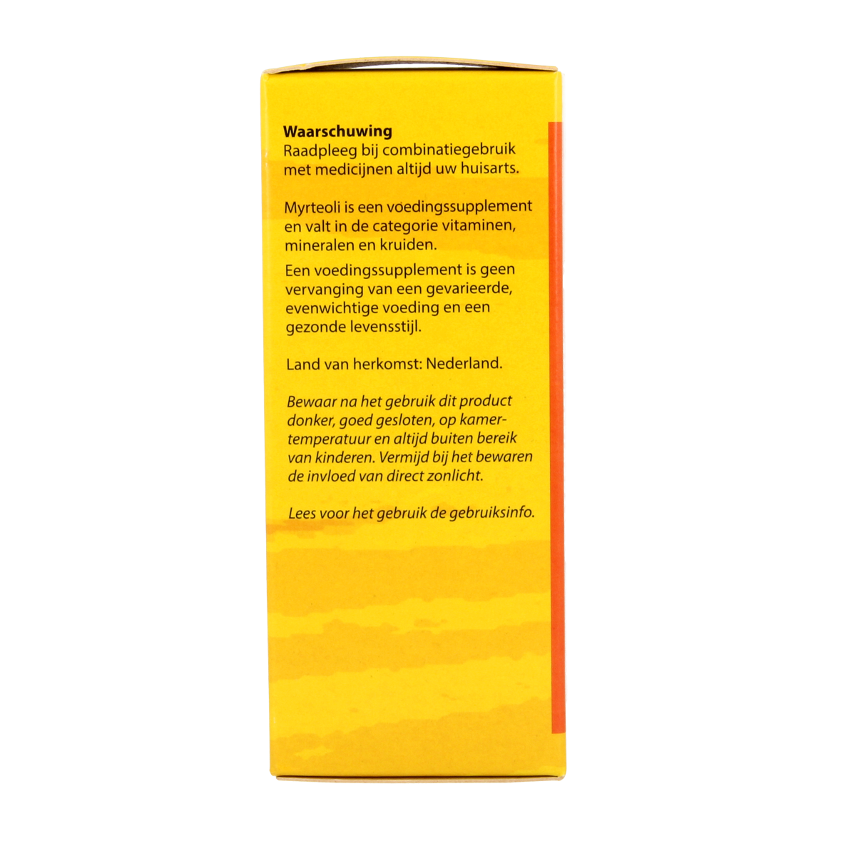 Bottle of Bloem Myrteoli herbal preparation, 100ml, featuring a clear container with herbs inside.