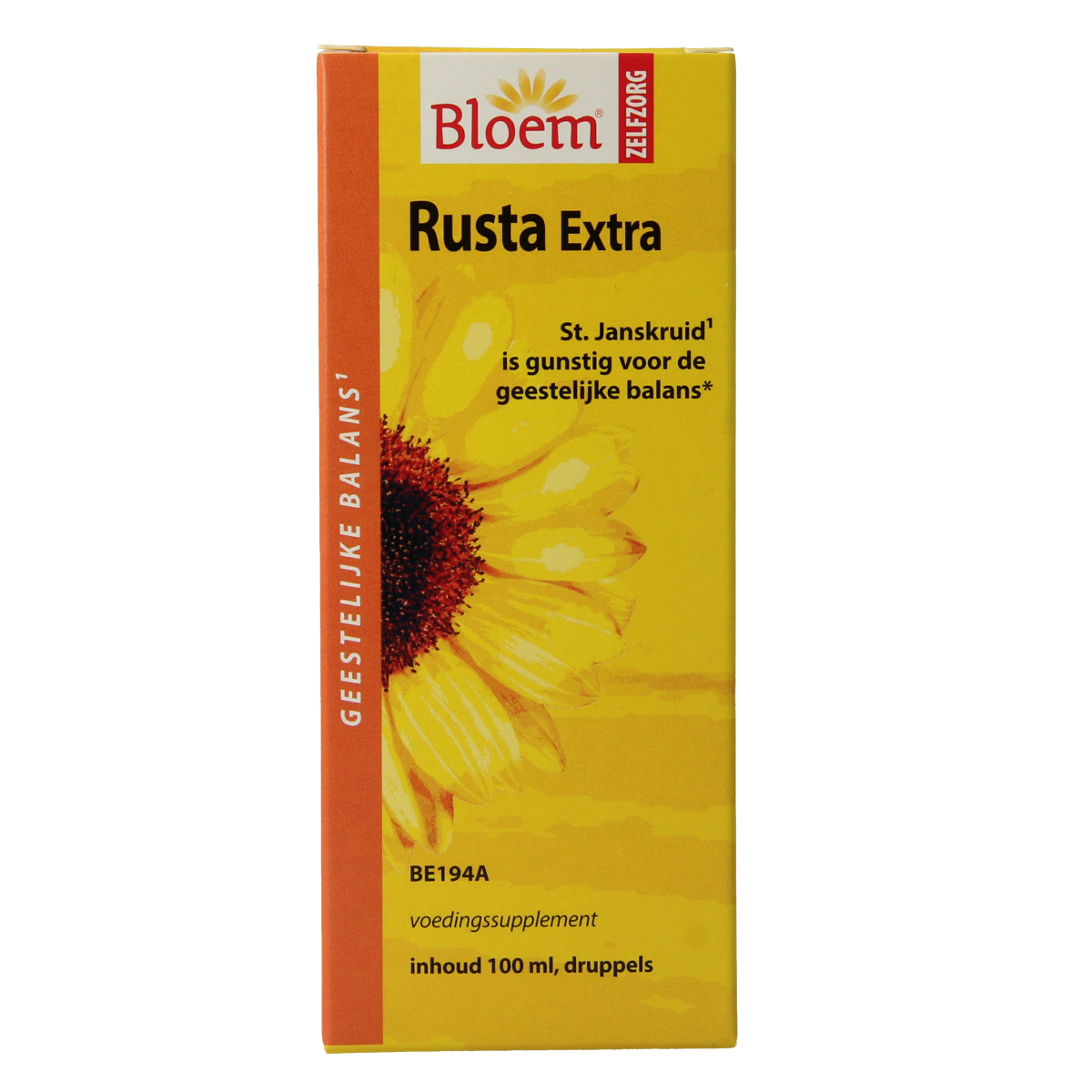 Bloem Rusta 100ml herbal preparation bottle with a white cap and label, used for culinary or medicinal herb mixtures.