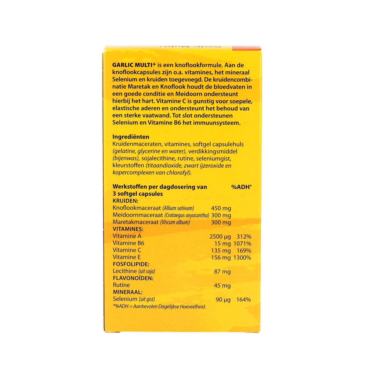 Bloem Garlic Multi+ capsules in a bottle, dietary supplement for immune support, part of Bloem's herbal preparations.