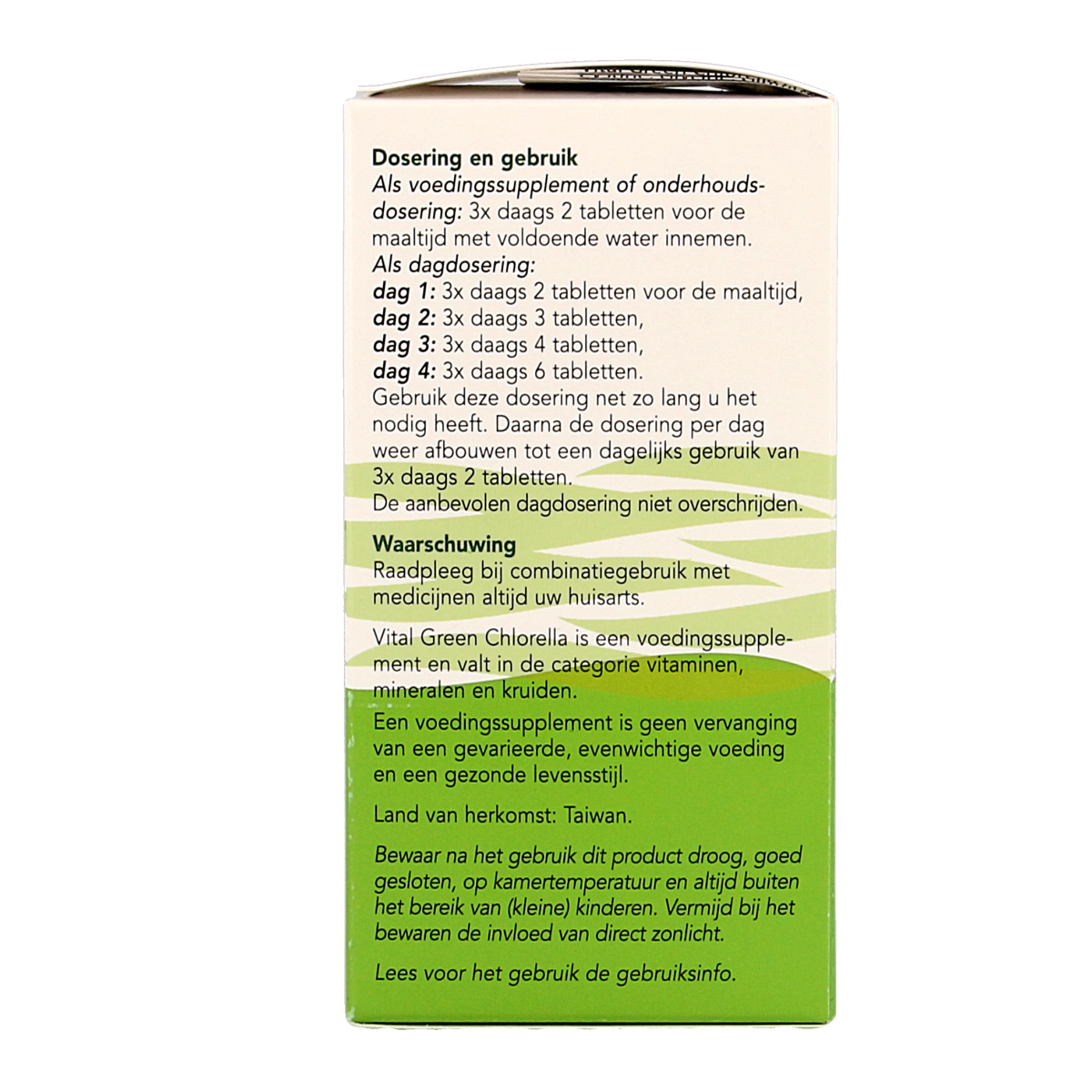Bloom Chlorella Vital Green supplement bottle with 600 tablets, herbal supplement from Bloem, featuring green tablets in the image.