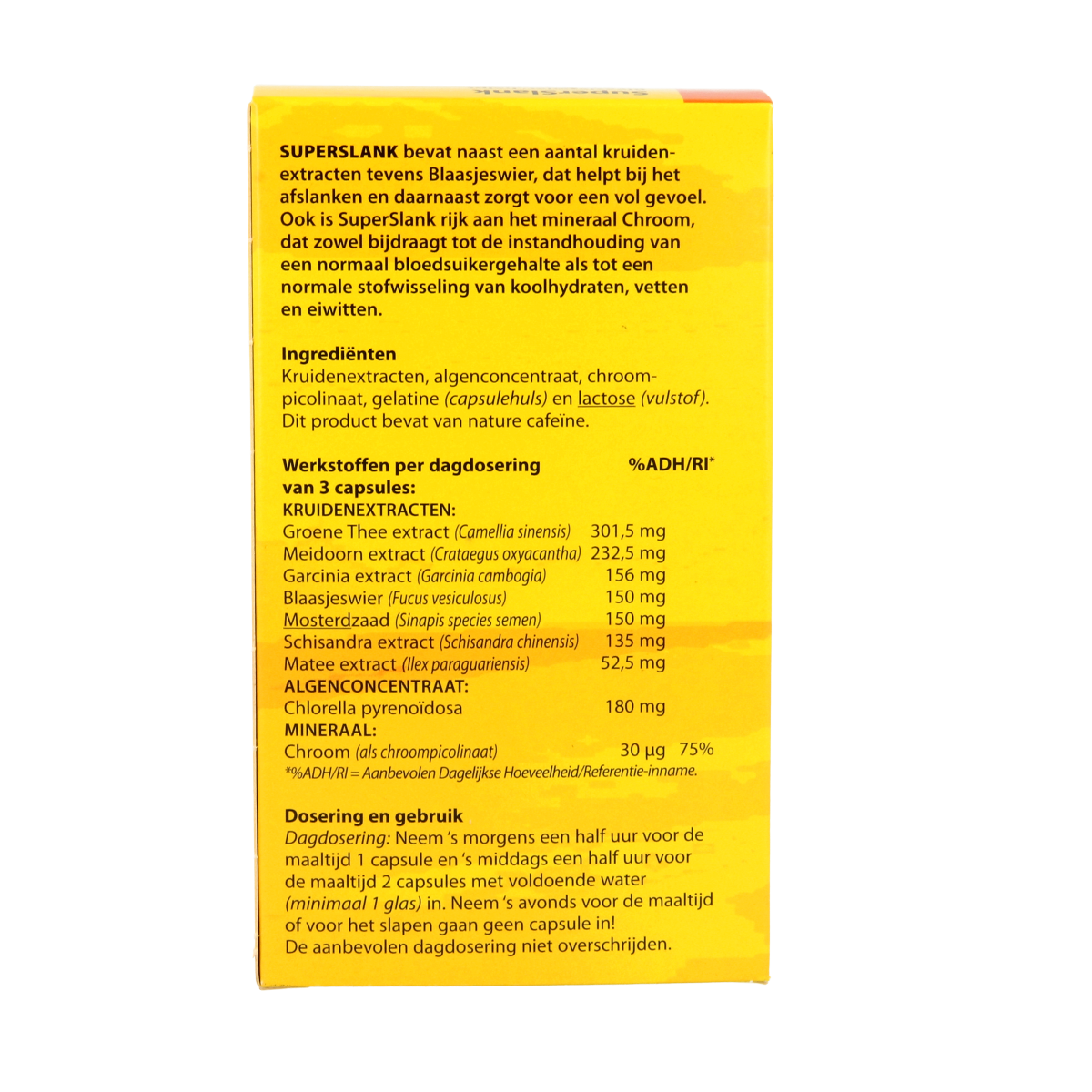 Bloem Superslank herbal supplement capsules in a bottle, part of Bloem's kruidenpreparaten line.