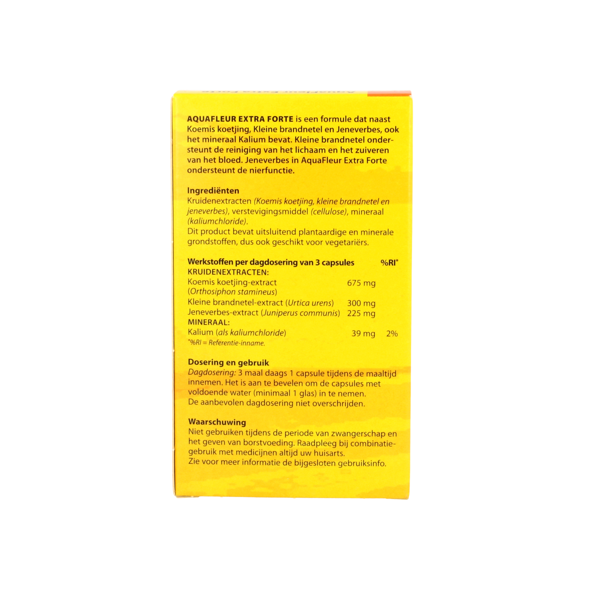 Bloem Aquafleur herbal capsules in a clear container, showing 60 capsules for natural herbal preparation.