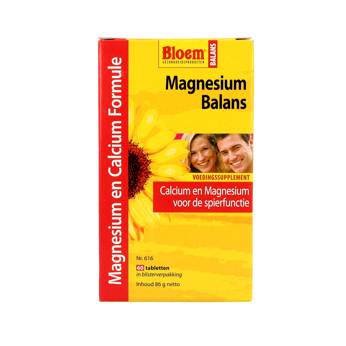 Blom Magnesium Balance mineral tablets bottle with 60 tablets, dietary supplement for mineral support, on a white background.