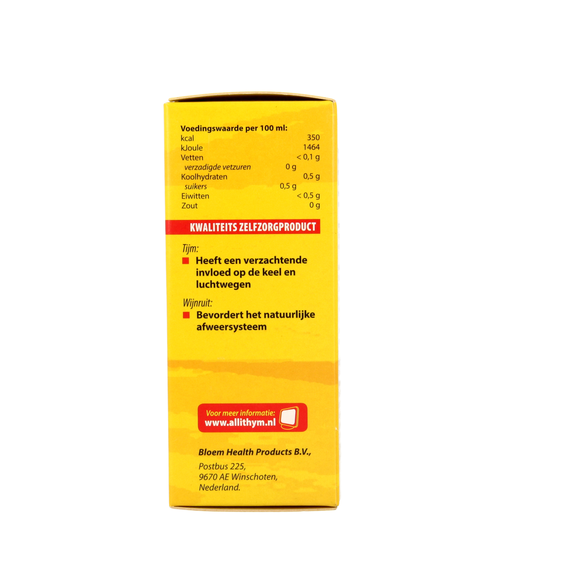 Bloem Allithym herbal drops in a 100ml bottle, natural herbal supplement for wellness, shown in a clear bottle with dropper cap.